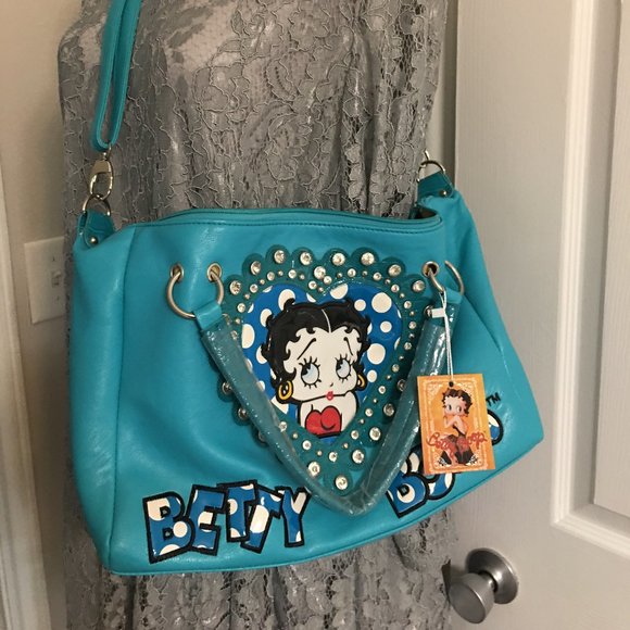 Betty Boop Large 19x10x6 Tote Bag, Aqua Great For Beach, Travel,  BB2 - Picture 1 of 9